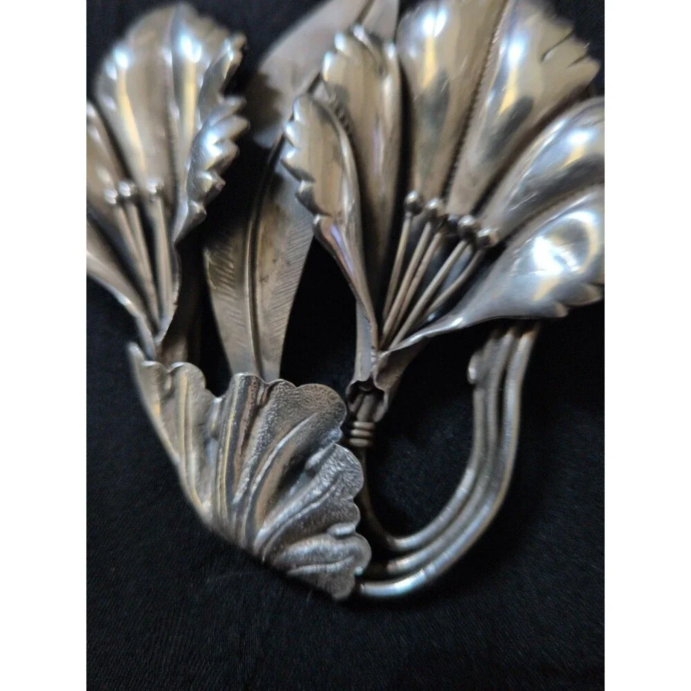 LARGE VINTAGE 925 STERLING SILVER CALLA LILY FLOWER BROOCH PIN 23 GRAMS